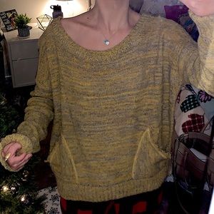 Yellow and grey free people sweater